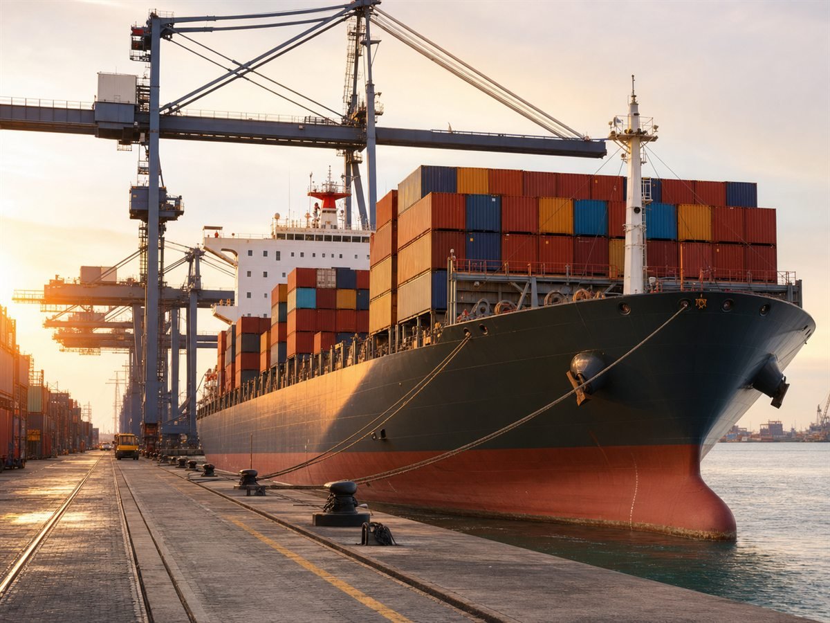 Cargo ship at berth